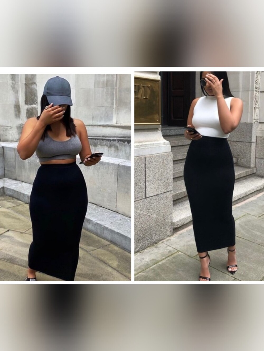 Naked Wardrobe NEW Black Body-contouring Slinky Lined Maxi Pencil Skirt Small